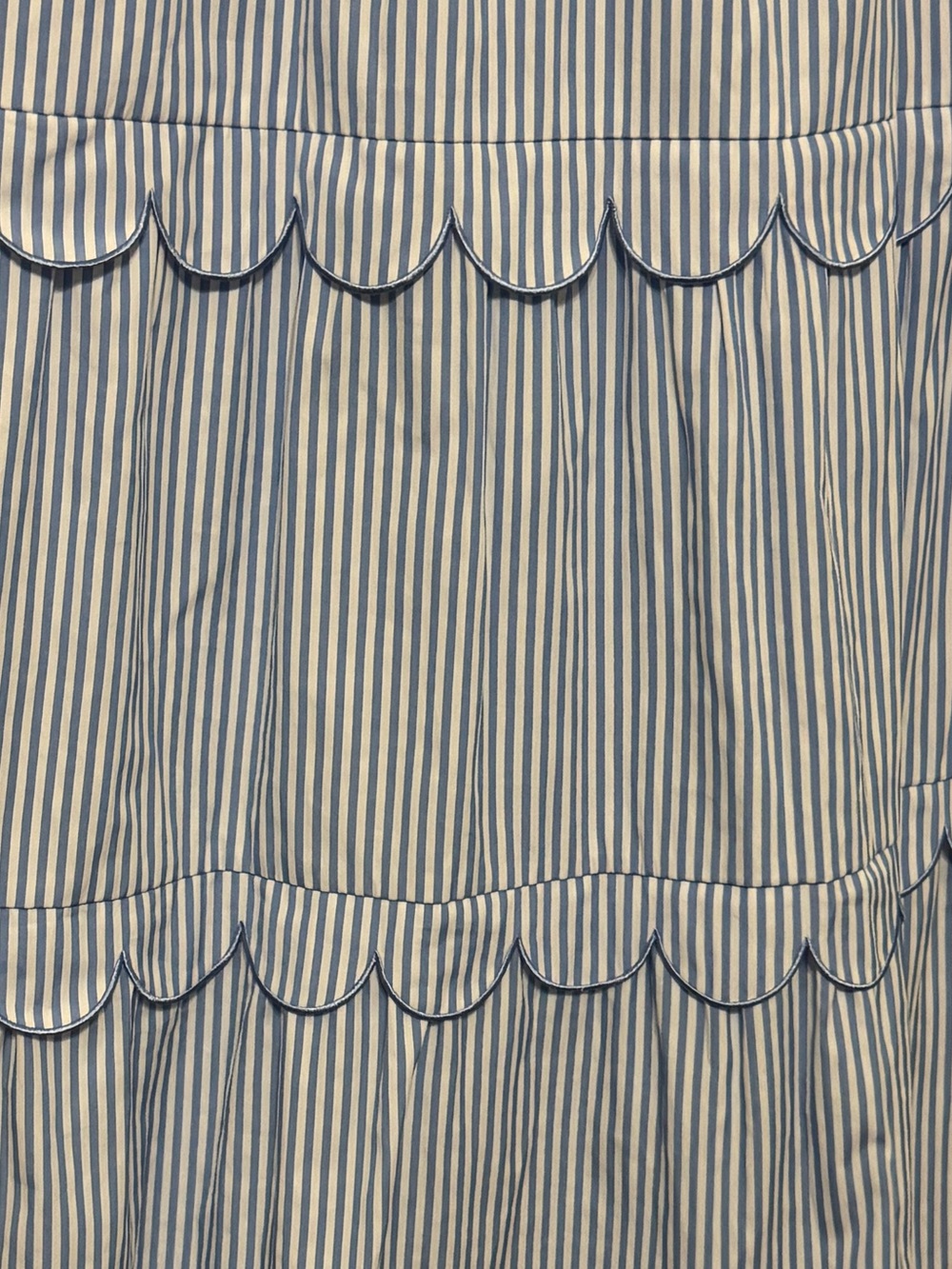 Stripe Bubble Short Sleeve Tiered Scallop Midi Dress|L|10|12 - Picture 5 of 5
